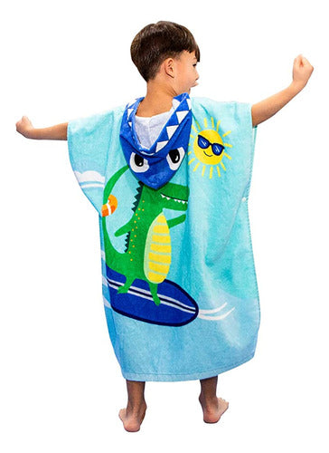 Bangsaur Kids Beach Pool Bath Hooded Poncho Towel, 100% Algo 0