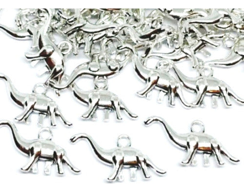 10 Dijes Metal Dinosaurio Para Colgar 2cm Dinos 0