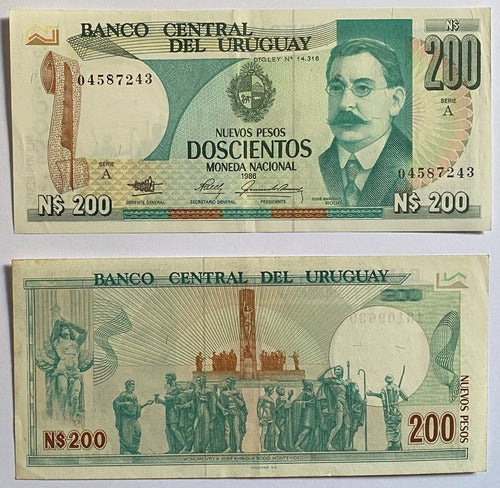 Billete Uruguay 200 N Pesos 1986, 27a, Rotondaro, Bu52 0