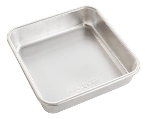 Nordic Ware Bandeja De Cake Comercial Naturals De Aluminio 20cm X 20cm 0