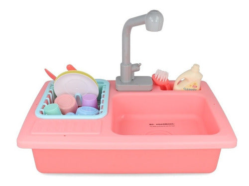 Play Set Unisex Kitchen Sink + Water Faucet + Accessories! 1