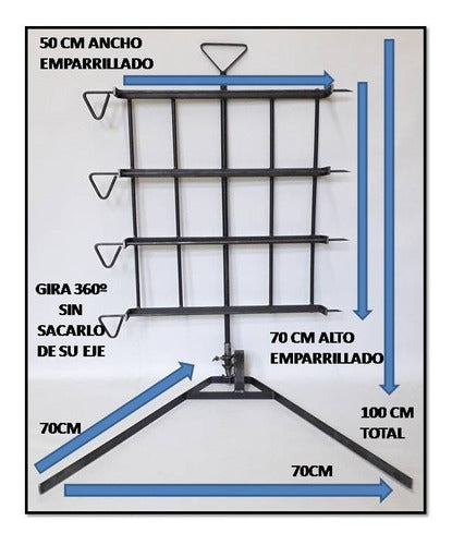 Indel Medium Malambo Adjustable Grill with Skewer 4