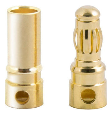 10 Pares De 3,5 Mm Bala Plateado Oro Banana Conector Para Ba 2