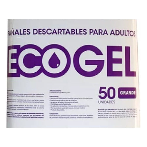 Adult EcoGel Diaper 50 Units - Large Size 0