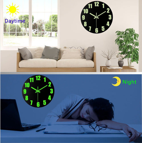 DIYZON Luminous Wall Clock, Wooden Wall Clock 2