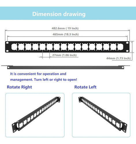 Qiaoyoubang Rack Panel with Hinges 1U 16D with 16 Holes 2