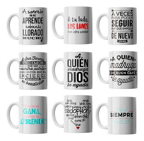 Sublismall Tazas Cerámica Frases Desayunos | Por Mayor X 24 2