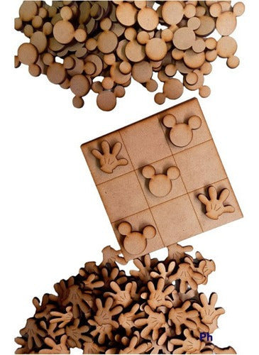 15 Tateti Mickey Cumpleaños Souvenir  Fibrofacil Mdf 8x8 0