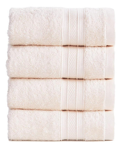 Trident Hand Towel Set of 4 Pieces for Bathroom - 100% Cotton 0