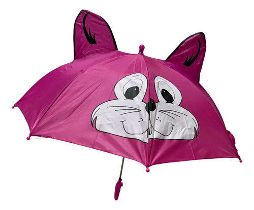 Cley Fuchsia Cat Ear Umbrella for Girls 0