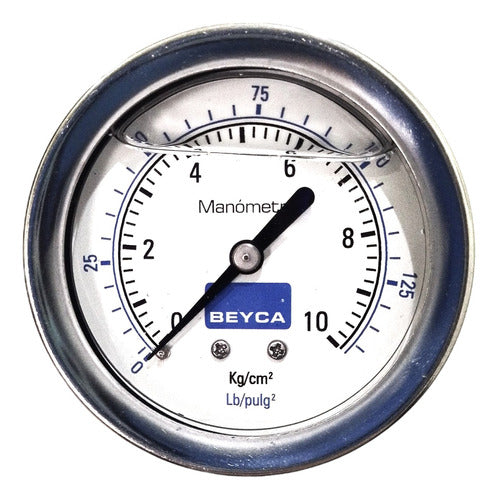 Beyca Manómetro Mm2-45 Rango 0-10 Kg/cm2 C/glicerina (63mm) 0