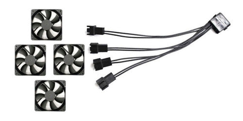 Cabo Adaptador Multi Fan Hub Splitter Molex Cooler 3 4 Pinos 5