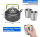 Odoland Camping Cooking Set with Gray Stainless Steel Pot 4