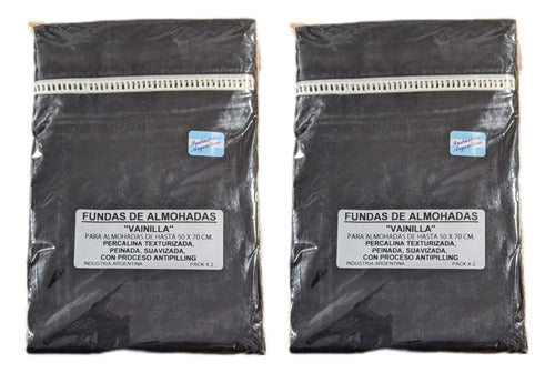 Generic Percal Pillowcases Vanilla Line Pack of 2 5