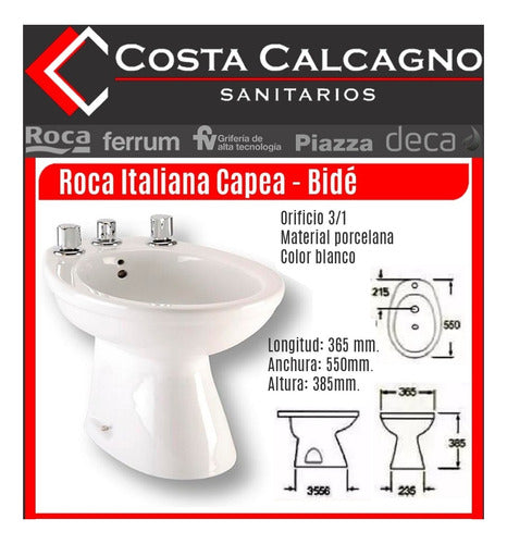 Roca Capea Italiana Bidet Sanitario Blanco 1