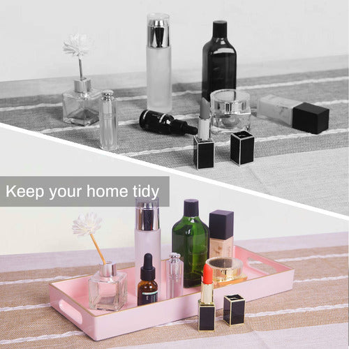 Maoname Pink Vanity Tray, Bathroom Counter Tray 6