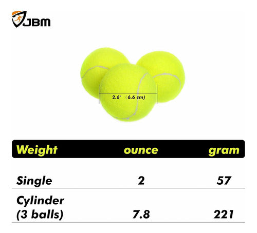 Pelotas De Tenis En Lata Jbm De Campeonato P/práctica 3 Uds 5