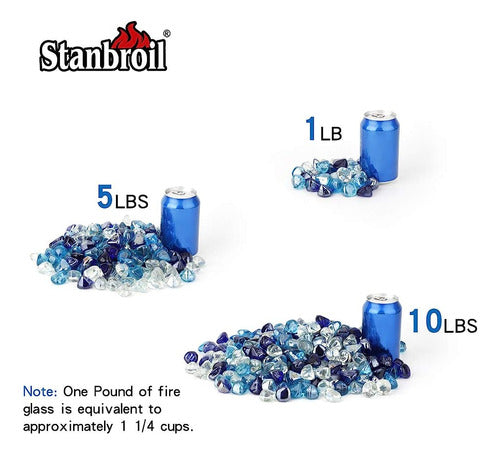 Stanbroil 10-Pound Blended Fire Glass Diamonds - 1/2 Inch 2