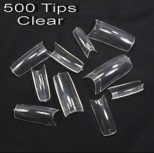 Tips Clear X 500 Un. para Uñas Escúlpidas Acrlico,gel,polygel 0