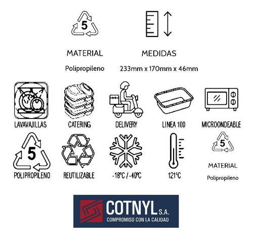 Cotnyl Oval Delivery Tray 105 for Microwave X 100 Un 1