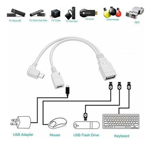 Smays OTG Host Cable 90 Degrees Powered by Alexa TV Stick 4K 1