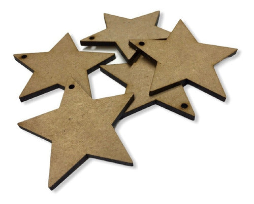 Pack of 100 Laser-Cut 8cm MDF Stars with Hanging Hole 2