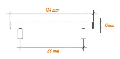 Manija Tirador Barral 64mm X 2 Uni Acero Inoxidable A-store 1