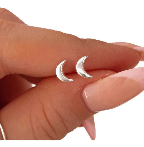 Circe Accesorios Miniature Smooth Moon Earrings - 925 Silver 0