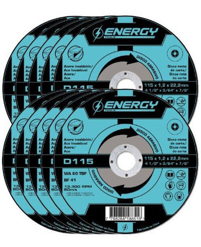 Discos De Corte 4 ½'' Acero Energy 1.2mm Caja X 10 Unidades 0