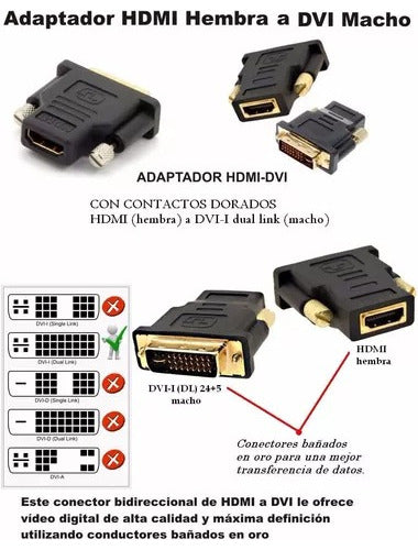 Adaptador Cable Dvi-i A Hdmi 24+5 | Pc A Monitores Proyector 2