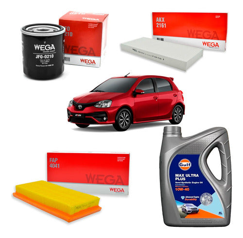 Wega Gulf Kit De Filtros Y Aceite Toyota Etios 2016 En Adelante 0