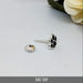 925 Silver Stud Earrings with Black Enamel Paw Design 3