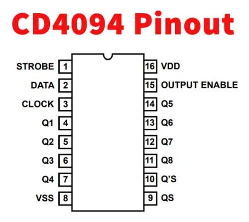 Integrado Cd4094 Dip Cd4094b Cd4094be Shift Register Nubbeo 1