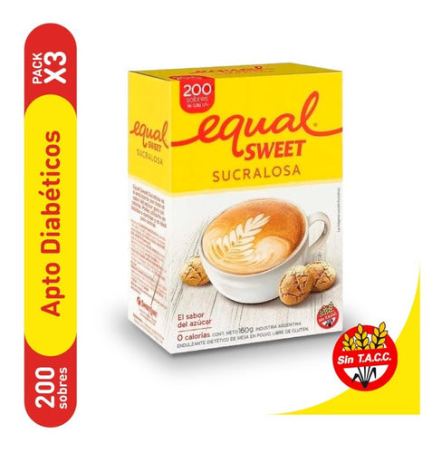 Equalsweet Sucralosa X 200 Sobres C/u 3 Cajas 0