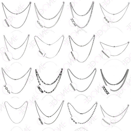 Men Women Cuban Link Chain Necklace Stainless Steel 3mm 9