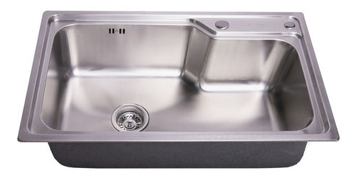 CIENXCIEN INOX Bacha De Cocina Lujo Acero Quirurgico 75x45x23cm De Apoyar 0