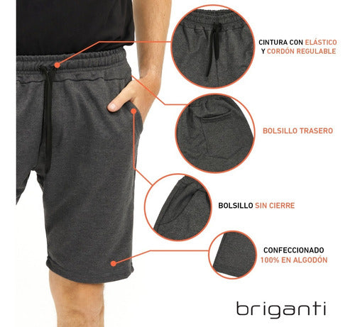 Briganti Short Jogging Pantalon Corto Bermuda Hombre Algodon 5