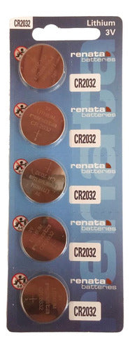 Renata CR2032 Button Batteries Pack of 5 Units 1