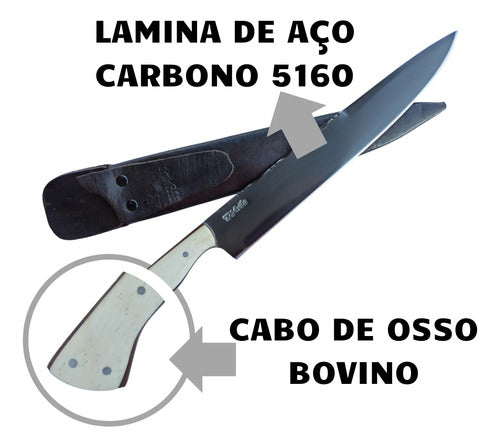 Faca Churrasco Gaucha Aço Carbono 5160 D'avila 10 Polegadas 2