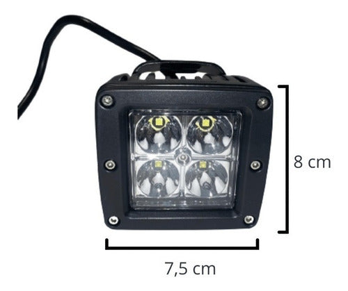 Faro Auxiliar 4 Leds 20w Con Lupa Para Auto Spot Chip Xbd 4