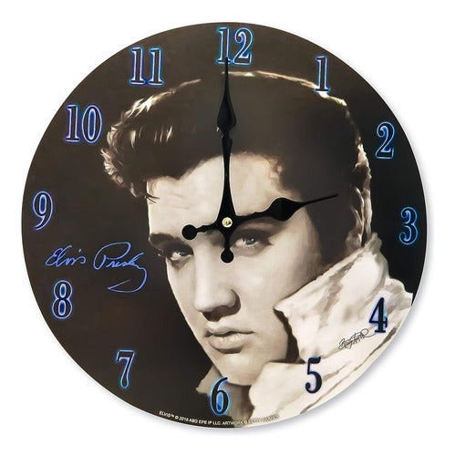 Midsouth Products Elvis Presley Black & White Hanging Analog Wall Clock 0