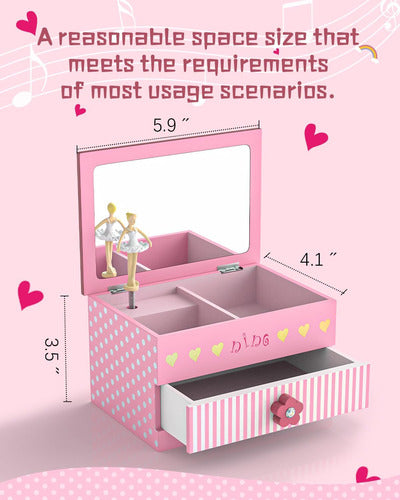 Caja De Música Princesa Con Bailarina Decorativa Para Niñas 4