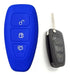 Steering Wheel Cover + Silicone Key Case for Ford Kuga - Blue 4