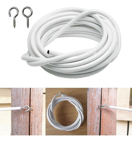 Cfopiryx White Wire Hanging Curtain Cable with Hook 2