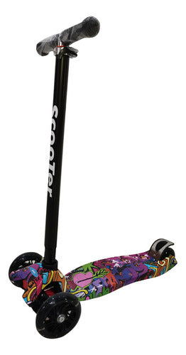 Priori Graffiti Scooter with Lights and Adjustable Handlebar 2