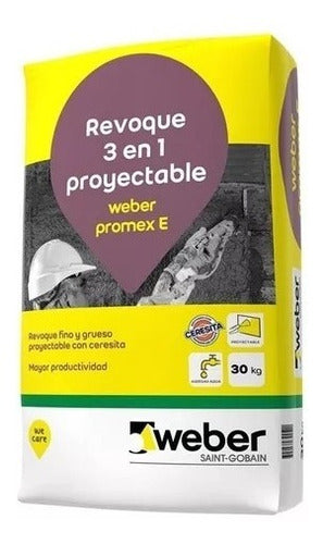 Weber Promex I Revoque Proyectable 2 En 1 Interior 30kg 0