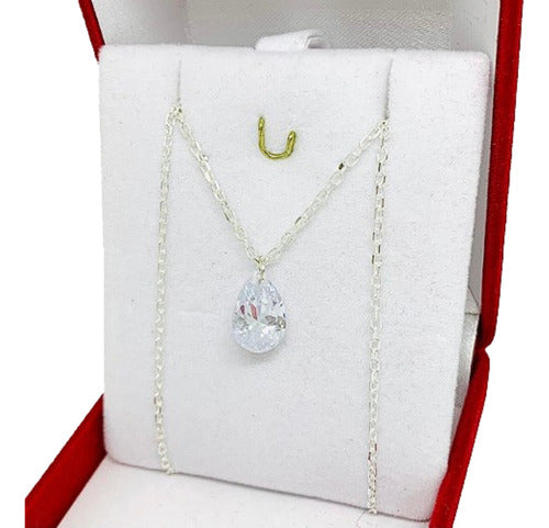 925 Sterling Silver Necklace with Drop Pendant 45cm - Model CD 133 6