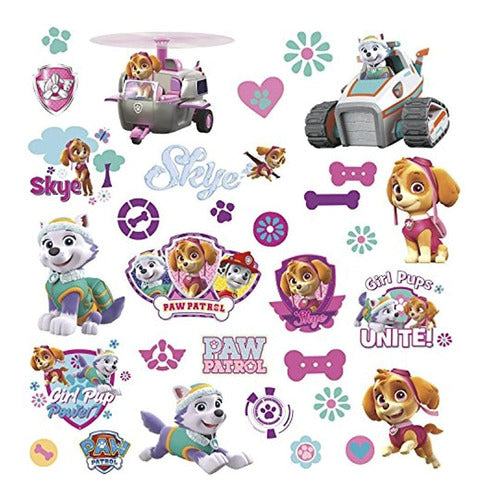 Roommates Rmk3124scs Paw Patrol Girl Pups Peel Y Pegue Las E 0