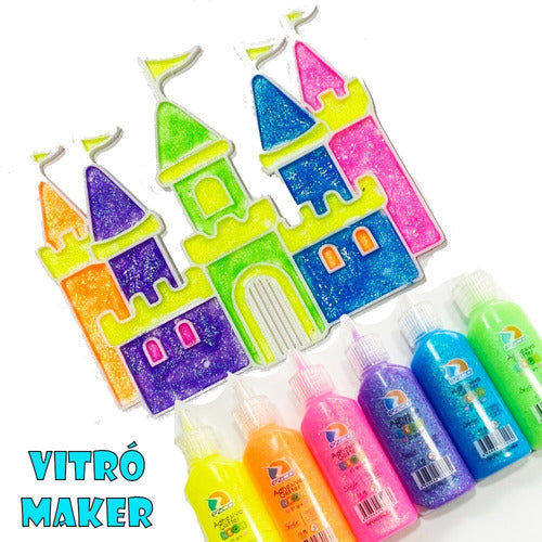 Vitró Maker with 6 Glitter Color Adhesives for Crafting x 4 32