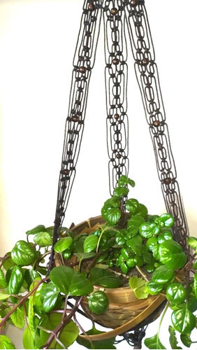 Rustic Hanging Plant Holder with Rope and Wooden Beads 2